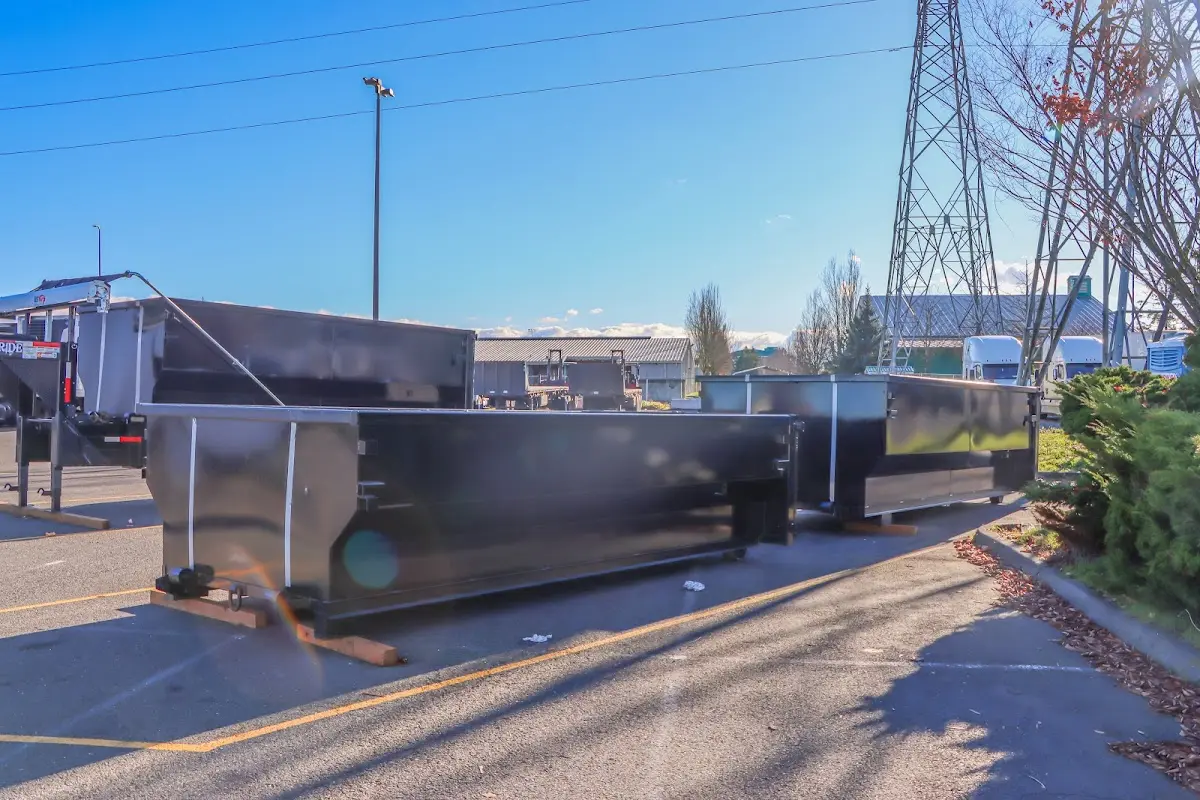 Roll-off dumpster ready for waste disposal at job site for Residential Dumpster Rental in Fullerton